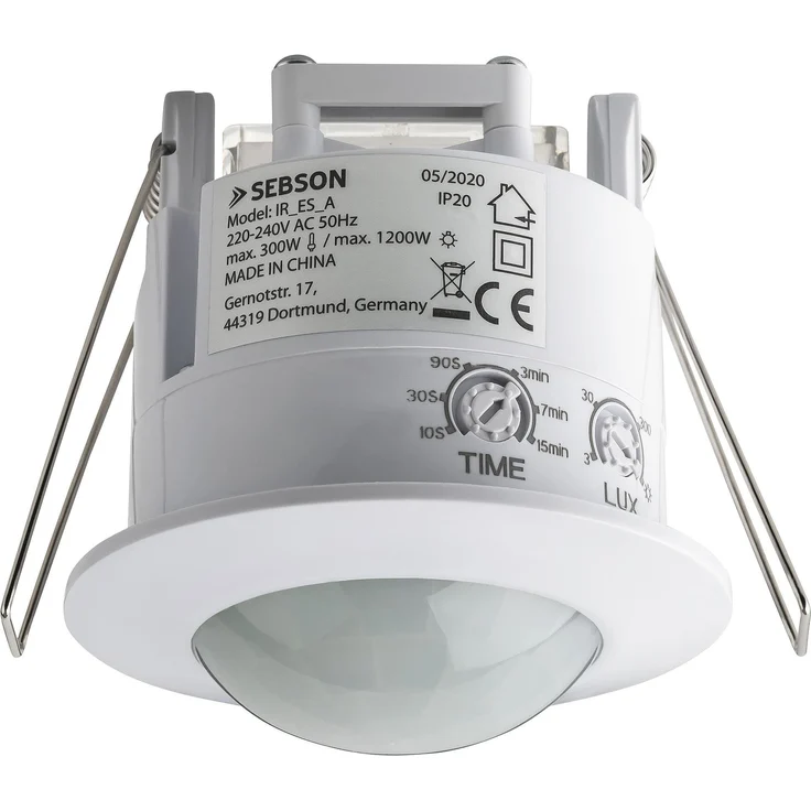 SEBSON Bewegungsmelder programmierbar, Infrarot Sensor, Reichweite 6m/360° – Bild 1