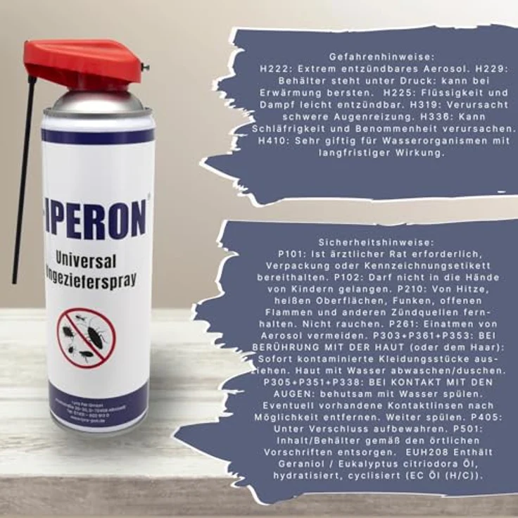IPERON® Universal Ungezieferspray, 12 x 500 ml, effektive Schädlingsbekämpfung gegen Insekten, inklusive multifunktionalem Sprühkopf – Bild 6
