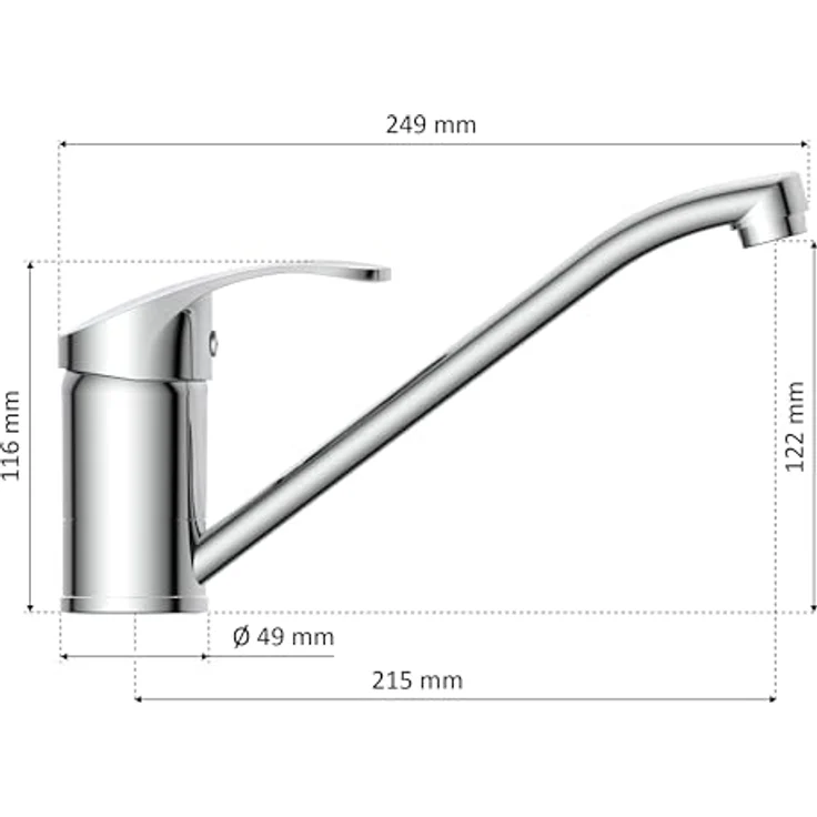 instmaier Spültischarmatur K1, 360° schwenkbarer Hochdruck-Wasserhahn mit Keramikkartusche und neoperl Mischdüse, Chrom – Bild 6