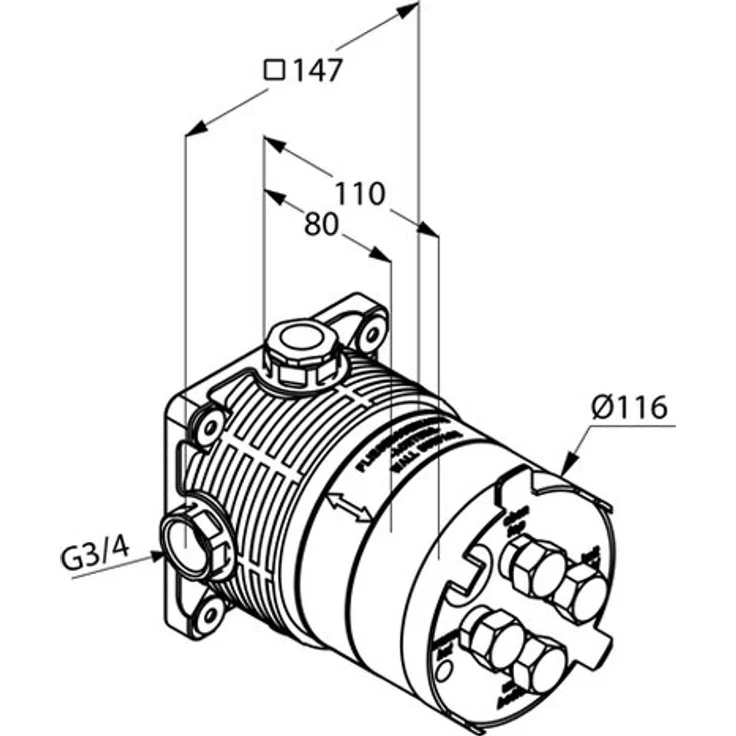 KLUDI FLEXX.BOXX Unterputz-Rohbau-Set, ohne Fertigmontage-Teile, ohne Funktionseinheit, für Duschinstallation – Bild 3