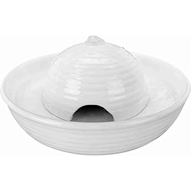 TRIXIE elektronischer Wasserspender "Trinkbrunnen Vital Flow Mini, Keramik, 0,8 l/ø 24 × 10 cm, weiß" - 24468 - Preisvergleich – Bild 1