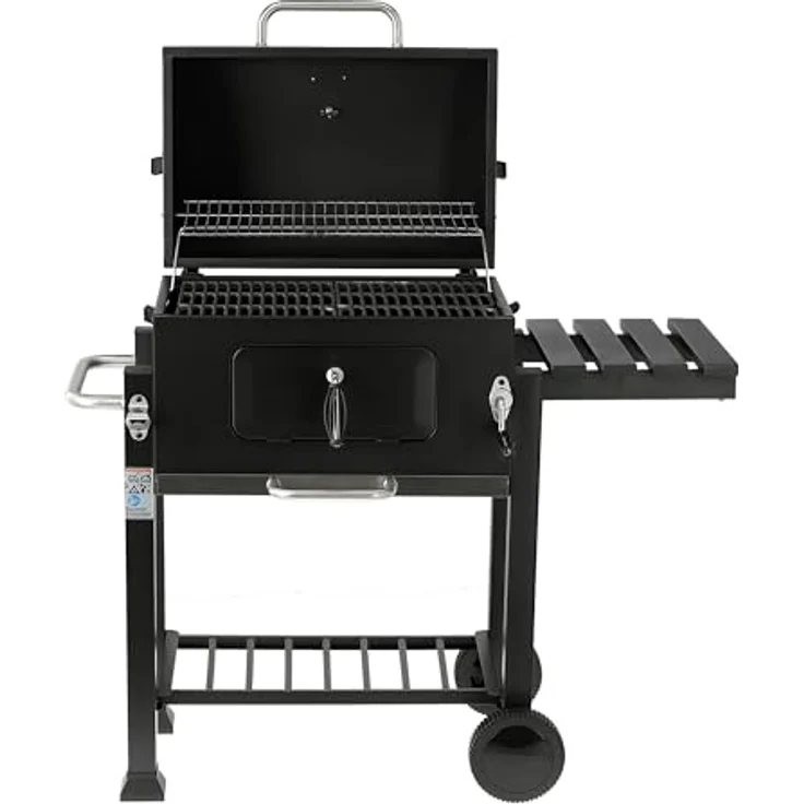TRIZERATOP Deluxe Holzkohlegrill 54x37 cm, mobiler Grill mit Gusseisenrost und integrierter Temperaturregelung – Bild 7