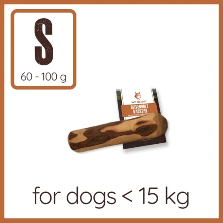 Wildfang® 1 Olivenholz Kaustab für Hunde, 100% natürlich, Zahnpflege & Training, für Hunde bis 15kg, S – Bild 2