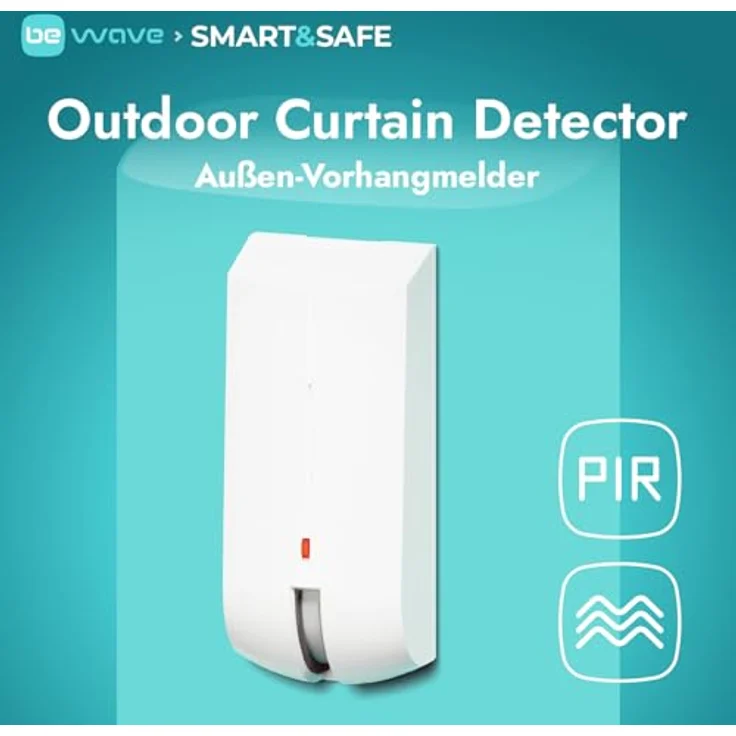 Satel BE Wave Outdoor Curtain Detector AOCD-260, Funk Außen und Innen Passiv Infrarot und Mikrowellen Vorhang Bewegungsmelder für Alarmanlage und Smart Home, 1300 m Funkreichweite – Bild 2