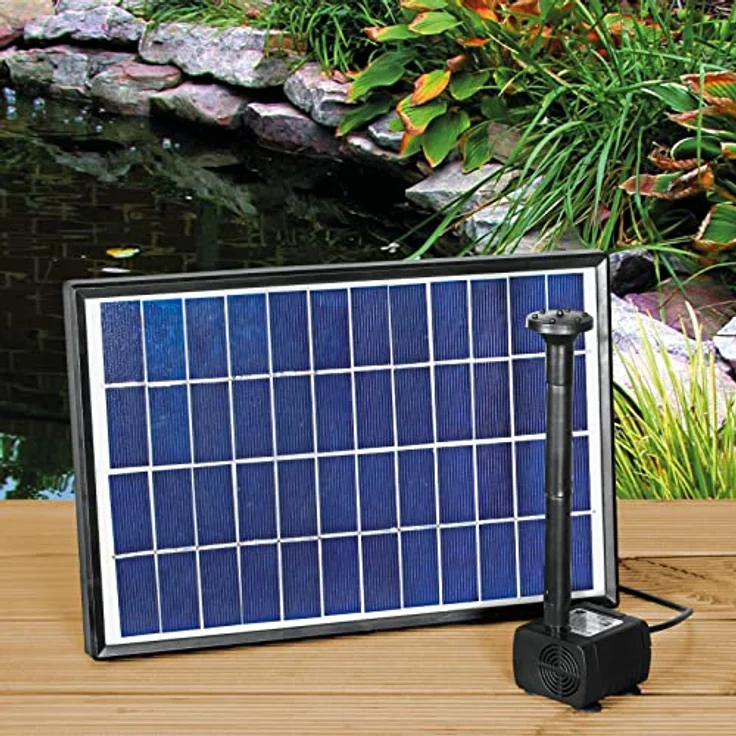 MAUK® SOLAR SPRINGBRUNNEN 300l/h 12V mit Fontäne, integrierte Sauerstoffzufuhr für Teich und Vogelbad, Förderhöhe bis 1,80m, umweltfreundlich und leicht installierbar – Bild 2