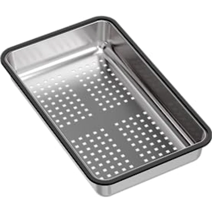 QUADRON BURT 110, 1-Becken Küchenspüle aus Glas & gebürstetem Edelstahl, Größe 76 x 49 x 21 cm mit Siphon – Bild 7