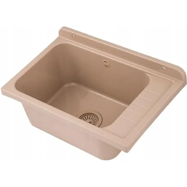 QLS Küchenspüle SELVA, Kunststoff-Spülbecken, 58x38 cm Ausgussbecken, ideal für Garten Garage Werkstatt - Preisvergleich – Bild 9