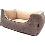 Lebon - Hundebett Louis Plus - 3 Größen - 80cm, 100cm und 120cm - Orthopädisch - Hochwertig und Made in EU - 3 Farben - 3 Größen - Kuschlweich - Hoher Rand - Waschbar - Bester Liegekomfort (M, Braun)