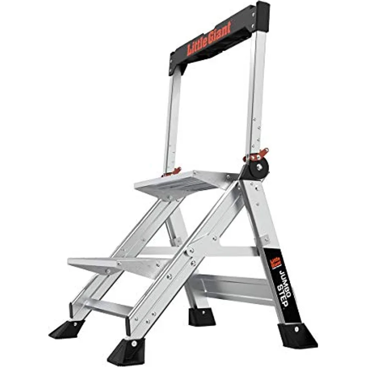 Little Giant Ladders 11902 Jumbo mit 2 Stufen, aluminiumfarben, 2 Step