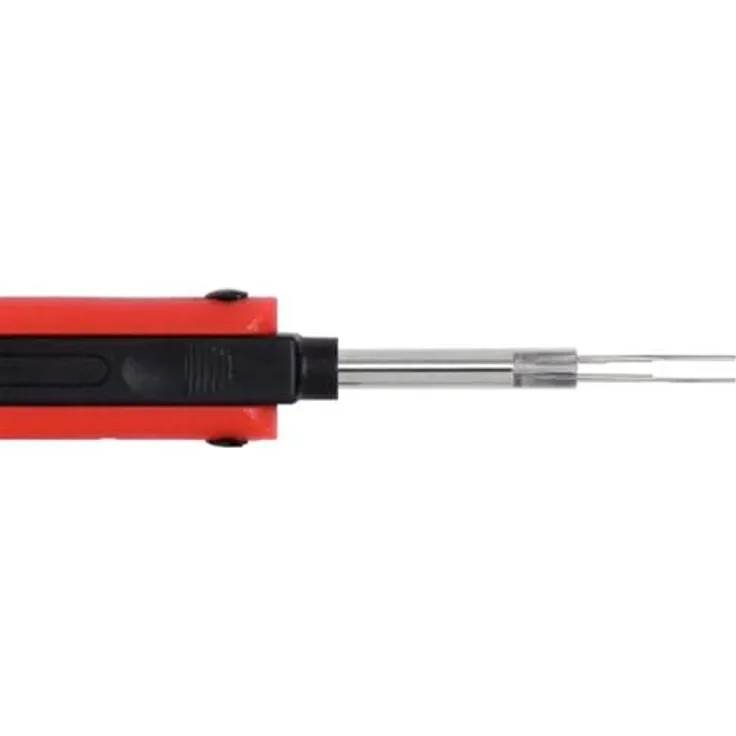 KSTOOLS Entriegelungswerkzeug für Flachsteckhülsen 1,5 mm, präzise und zerstörungsfreie Entriegelung, hochwertiger Federbandstahl, mit Schutzbügel