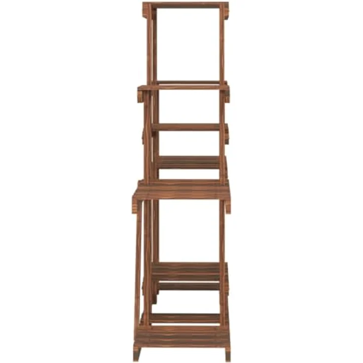 vidaXL Blumenständer, Pflanzständer 110x25x96 cm Massivholz Tanne, Karbonisiertes Braun – Bild 7