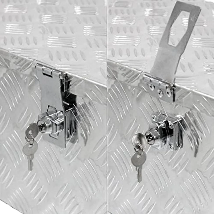 ECD Germany Aluminium Werkzeugbox, abschließbare Transportbox mit 21 Litern Fassungsvermögen, Silber, spritzwassergeschützt – Bild 3