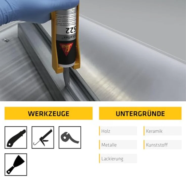 Sika Sikaflex-522 Dichtstoff, schwarz, UV-stabil und witterungsbeständig, 300 ml – Bild 5