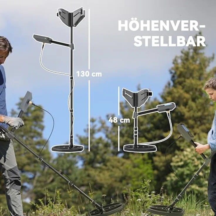 Outsunny Metalldetektor 5 Modi, tragbar, IP68 wasserdicht, LCD-Display mit Alarm, Dunkelgrau – Bild 9