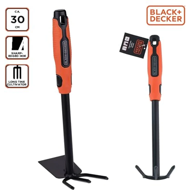 Black + Decker Doppelhandhacke, 30 cm Kultivator für effektives Hacken und Wurzel-Lockern – Bild 5