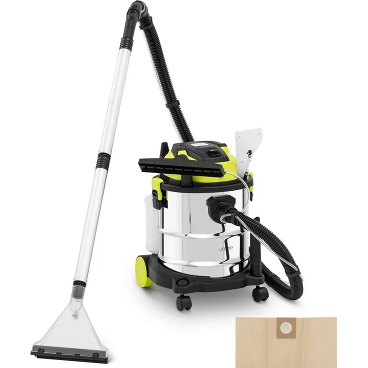 Ulsonix Nass-Trocken-Sauger TURBOCLEAN XX PRO 1200W, 20L Polstersauger - Schwarz/Silbern/Gelb
