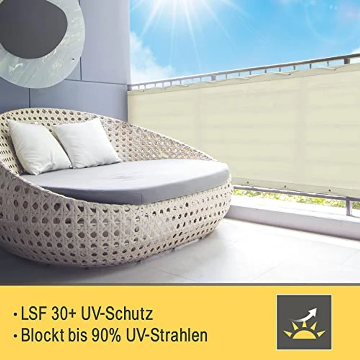 Sol Royal SolVision PES Balkonumspannung PB2 500x90cm Creme – Bild 3