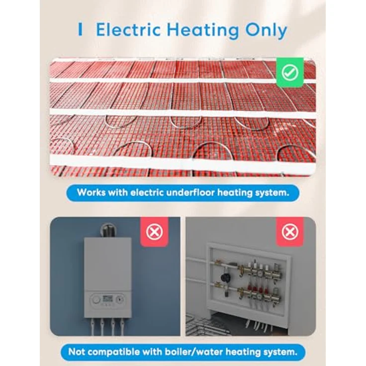 Meross Smart Elektrische Thermostat, WLAN Raumthermostat für Fußbodenheizung, kompatibel mit HomeKit, Alexa und Google, LED Touchscreen, Temperaturgenauigkeit 0.5℃, weiß – Bild 3