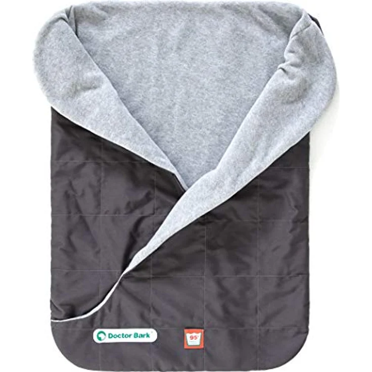 Doctor Bark Hundeschlafsack, flauschig und weich gefüttert, wärmend und atmungsaktiv, strapazierfähiger Schlafsack für mittelgroße Hunde, waschbar bis 95°C, Trockner geeignet (M - Grau) – Bild 3