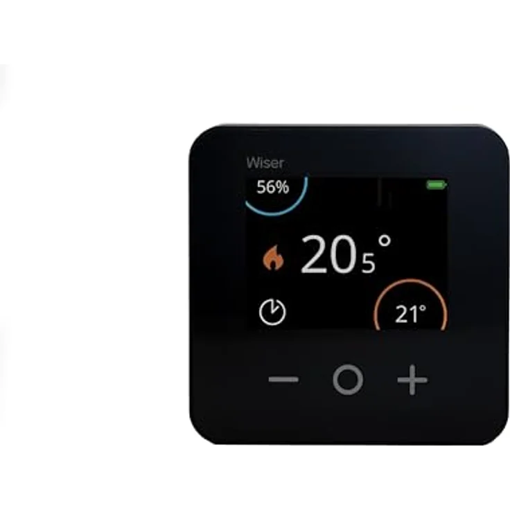 Schneider Electric Wiser Raumthermostat CCTFR6401, Smart Thermostat mit Touch-Display, Zigbee, kompatibel mit Matter, Alexa, Google, Apple, schwarz – Bild 2