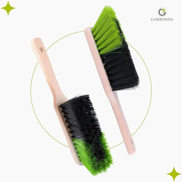 Garronda Handfeger GD-0009, Kleiner Handbesen mit Kunstborsten, Schwarz/Grün, 29 cm, ideal für Garten und Haushalt – Bild 3