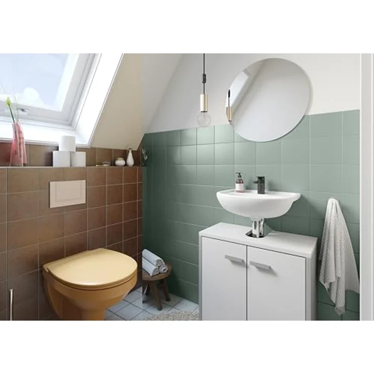 Alpina Fliesenlack 2K, Salbei seidenmatt, wasserbasierend, für Nassbereiche, 750 ml – Bild 3