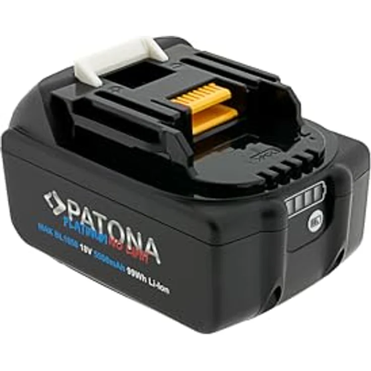 PATONA Akku mit USB-C In- und Output kompatibel mit Makita 18V BL1850B u. BL1860B | 5500mAh | LED Kapazitätsanzeige – Bild 2
