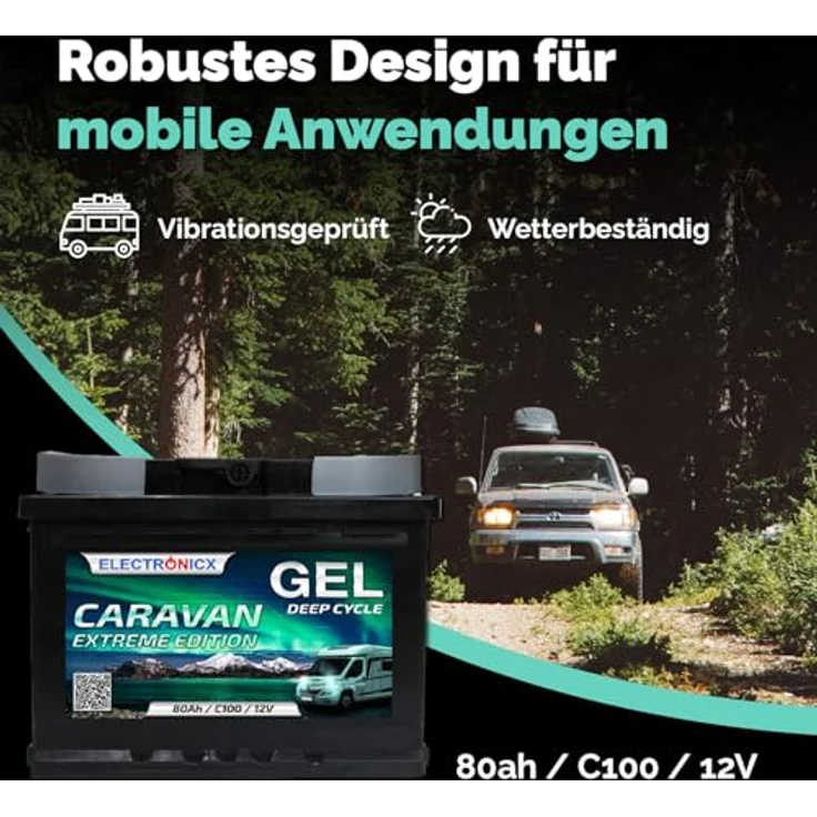 Electronicx Caravan EXTREME Edition Gel Batterie 80 AH 12V, wartungsfrei und auslaufsicher für Wohnmobil und Boot – Bild 6