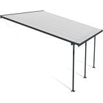 Canopia by Palram Terrassenüberdachung Alu Feria 4X4.2 Polycarbonat Hohlkammerplatten Pergola 425 x 385 cm Grau zur Überdachung ihrer Terrasse
