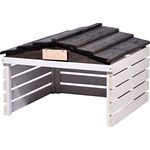 dobar 56192e Mährobotergarage mit abnehmbarem Dach - Rasenroboter Unterstand Massivholz - Rasenmäher Garage - Automower Überdachung - 78,5 x 74 x 52,5 cm - Weiß/Schwarz