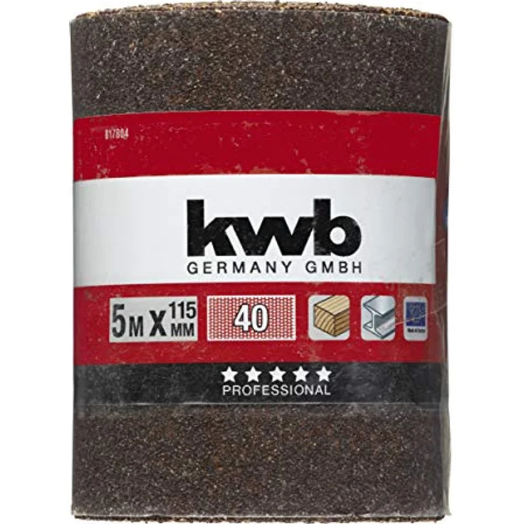 kwb Schleifpapier auf Rolle - Schleifpapier-Rolle 5 m für Metall, Holz, Lack 115 mm, Korn K-40 - Preisvergleich – Bild 2