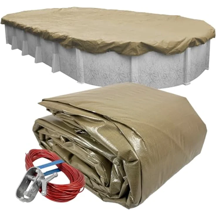 Pool Mate 571015 Brotserviette 4 Sandstein oberirdischen Pool Cover für OVAL Pool 18' x 33' Oval Pool – Bild 2