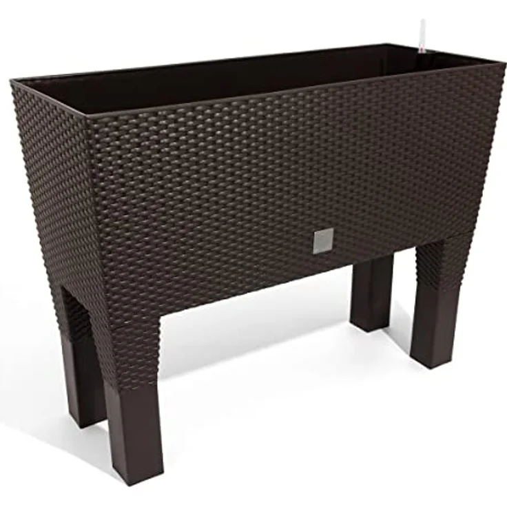 Jardinera Rato 72 litros con riego en color ocre oscuro 80 x 33 x 65 cm con patas – Bild 3