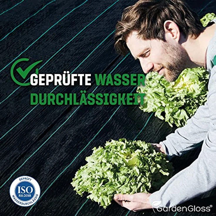 GardenGloss Anti-Unkrautgewebe 10m², 100g/m², wasserdurchlässig und reißfest, UV-stabil, gefaltet (5m x 2m) – Bild 4