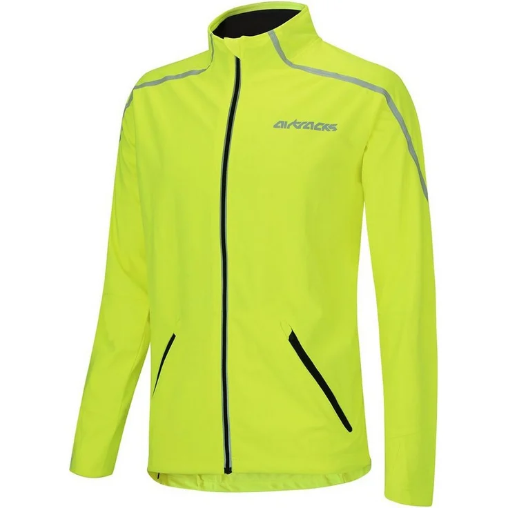 Airtracks Laufjacke Herren Thermo Laufjacke AIR TECH (Softshell, Funktions Jacke für die kalte Jahreszeit Herbst-Winter) Schwarz - Atmungsaktiv, winddicht, wasserabweisend, reflektierend - S M L XL XXL XXXL – Bild 1