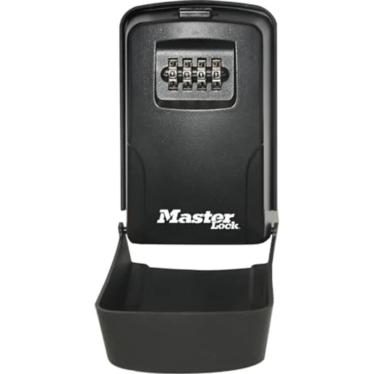 Master Lock 5430EURD, mittelgroßer Schlüsselkasten für Wandmontage, wetterfest, mit abnehmbarer Abdeckung und 4-stelligem Zahlencode – Bild 1