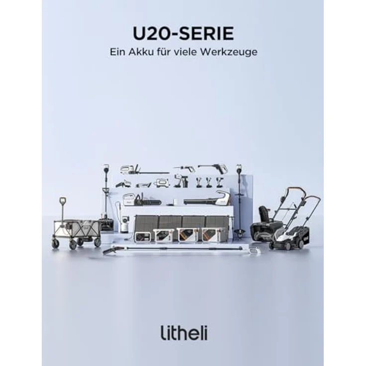 LITHELI Akku-Laubbläser U20 2x20V/4.0Ah, mit optimiertem Luftstromsystem und USB-C Ladefunktion, grün – Bild 9