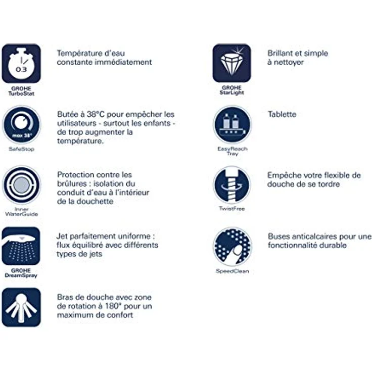GROHE Tempesta Cosmopolitan 160 - Duschsystem mit Thermostatbatterie (wassersparend, 2 Strahlarten, inkl. Duschablage, Antikalk System), chrom, 27922000 – Bild 4