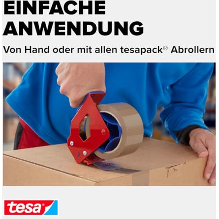 TESA Packband 4120, 50 mm breit, Länge 66 m, Paketband braun, Klebeband, robust – Bild 5