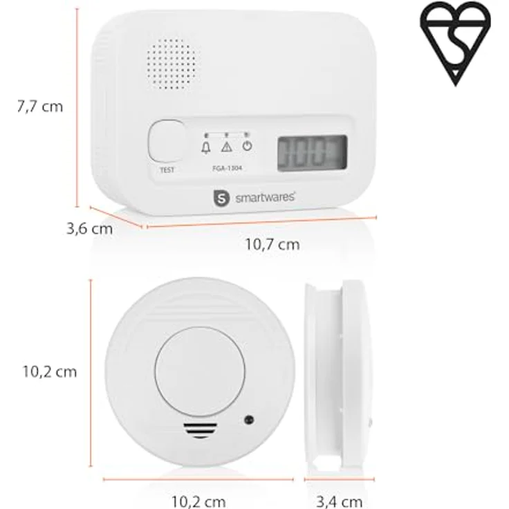 Smartwares FSE-19204 Gasmelder batteriebetrieben detektiert Rauch, Kohlenmonoxid – Bild 3