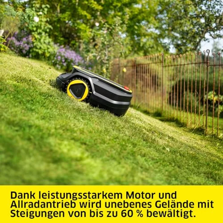 Kärcher Mähroboter RCX 4, GPS-gesteuerter Automatikmäher für Rasenflächen bis 1.500 m² mit Allradantrieb und App-Steuerung – Bild 2