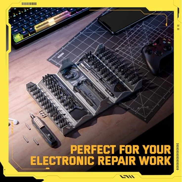 Mustbau 180Psc in 1 Feinmechaniker Schraubendreher Set, Werkzeug Set mit Torx T1-T20, Socket M2.5-M5.5，Hex H0.7-H6.0, Phhillips 1.0-3.5 USW.Reperatur Set für PS4, Switch,Laptop, PC, Brillen, Uhren. – Bild 3