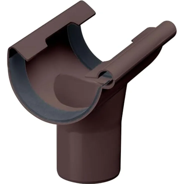 INEFA Ablaufstutzen halbrund NW125/DN100, 125mm/100mm Dunkelbraun, witterungsbeständiger PVC mit einfacher Montage