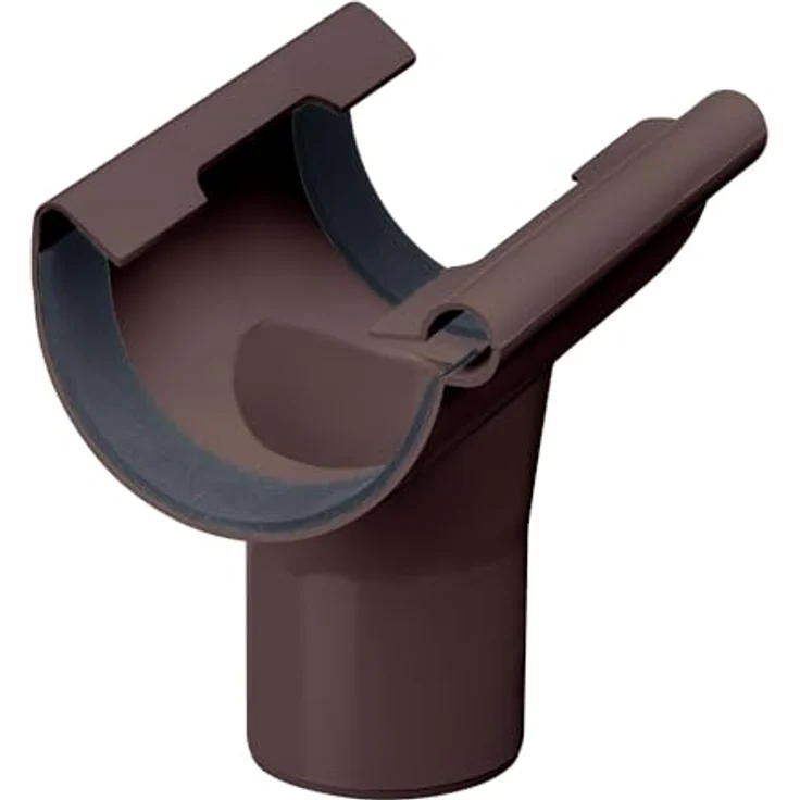 INEFA Ablaufstutzen halbrund NW125/DN100, 125mm/100mm Dunkelbraun, witterungsbeständiger PVC mit einfacher Montage – Bild 1