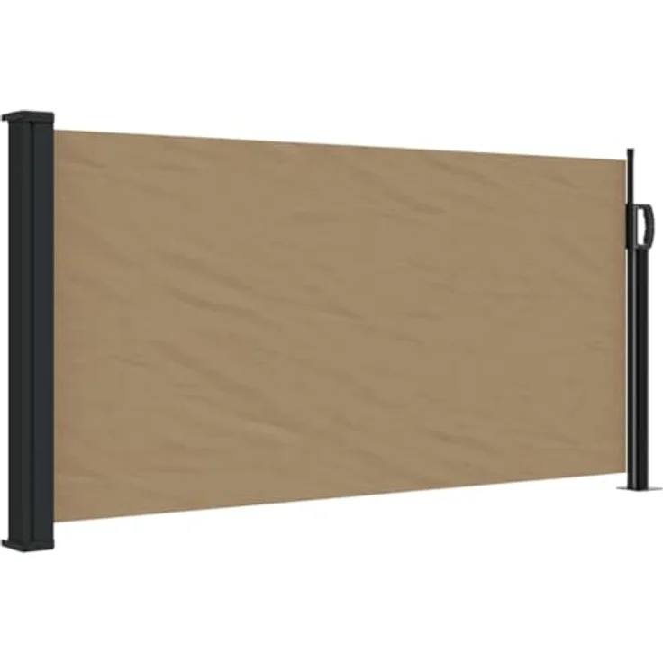 Vidaxl Seitenmarkise Ausziehbar Taupe 100x500 cm, Wasserfest, UV-beständig, Stahl und Aluminium Rahmen – Bild 2
