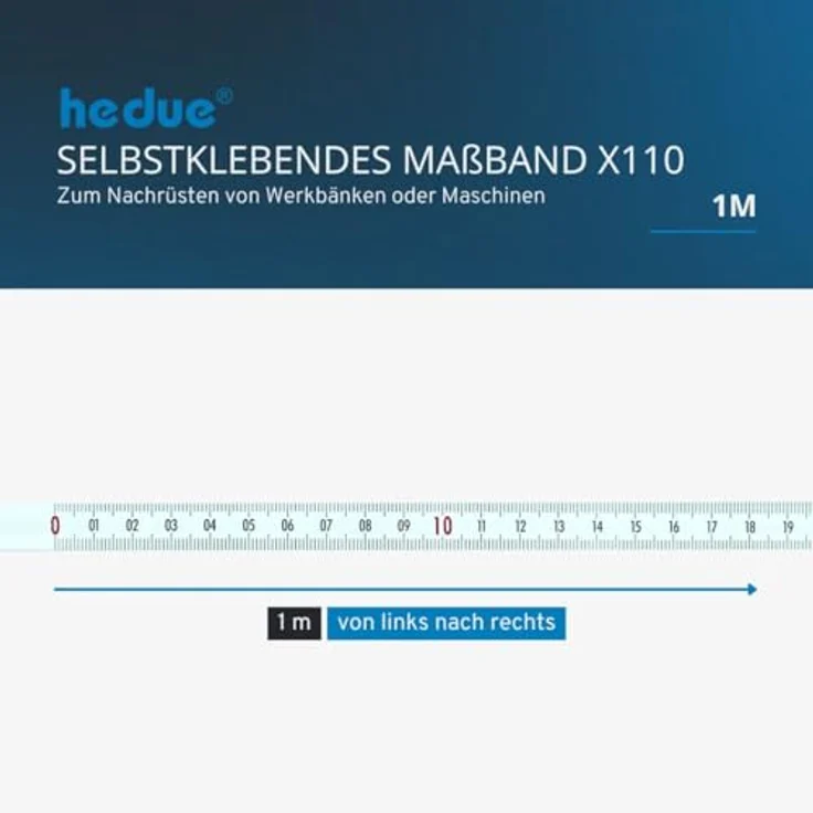 hedue Selbstklebendes Maßband 1 m, von links nach rechts – Bild 2