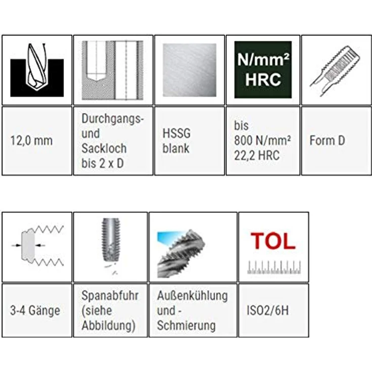 BAER HSSG Einschnittgewindebohrer Form D - M 14 x 2,0 – Bild 3