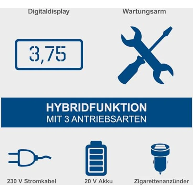 Scheppach Kompressor Airforce 6, kabelloser Hybrid-Kompressor mit 10.30 Bar und 21 l, schwarz – Bild 3