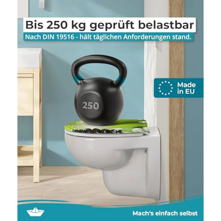 Calmwaters WC Sitz Oase 26LP6215, Duroplast mit Absenkautomatik, antibakteriell und abnehmbar – Bild 5