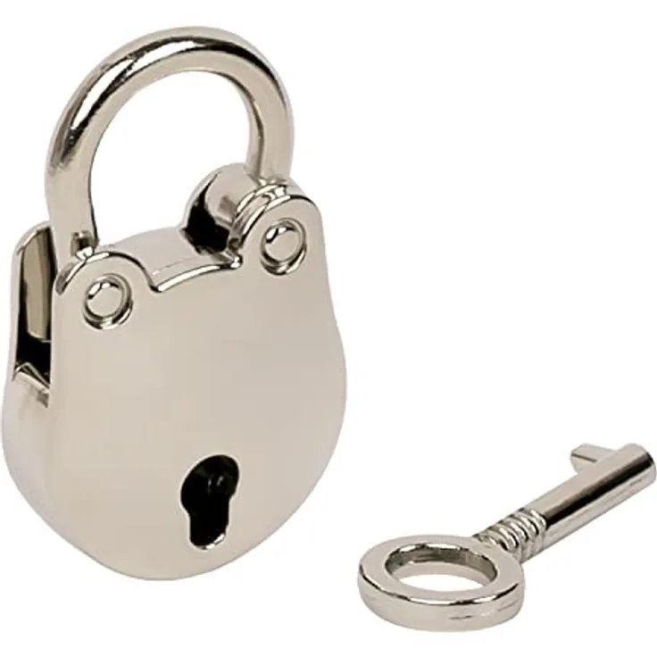 HMF Mini Deko Vorhängeschloss mit Schlüssel | 3,8 x 2,5 x 1 cm | Silber - Preisvergleich